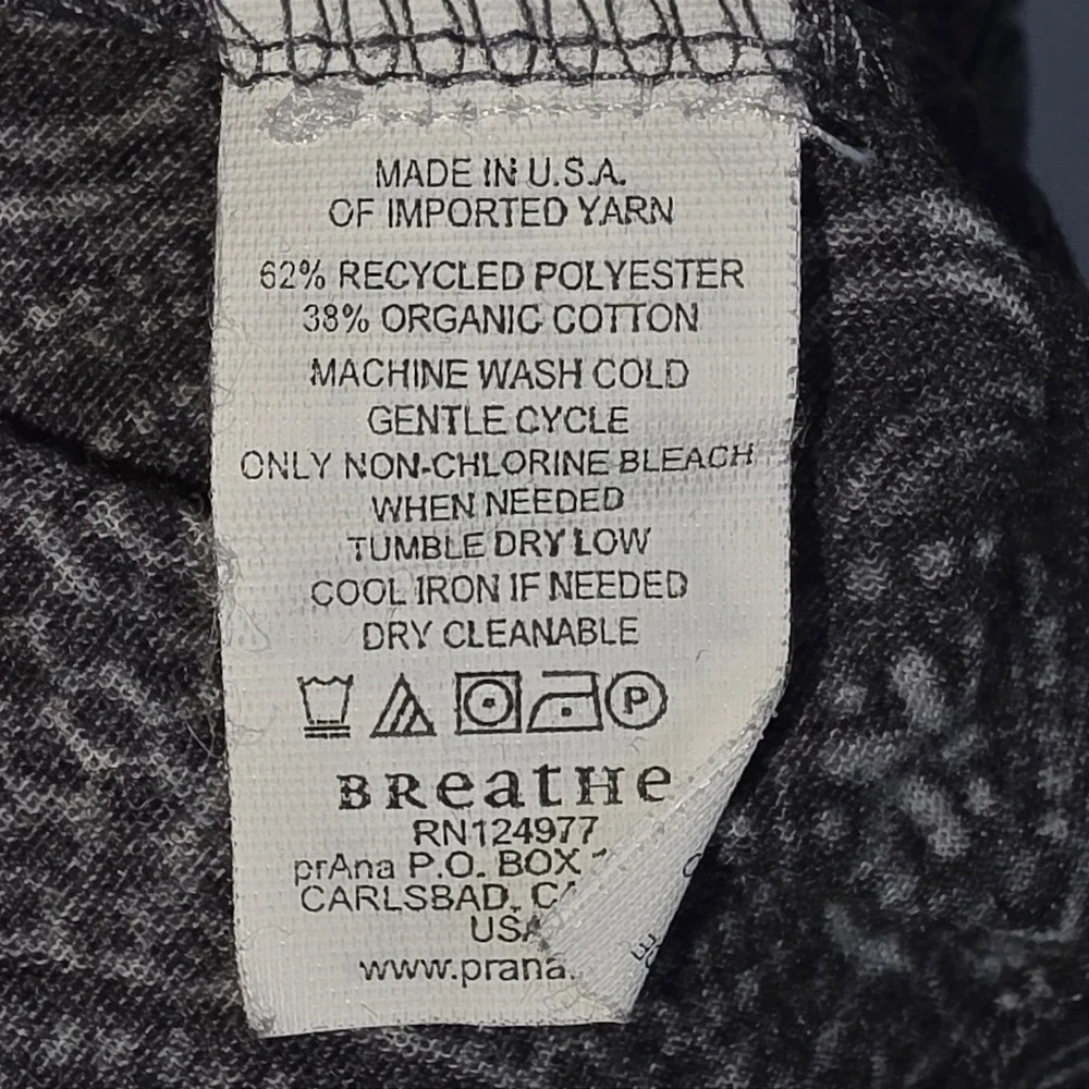 Prana Long Sleeve Open Tunic Cardigan Top Cascade Sz Large Blue Navy Waterfall - Picture 10 of 10